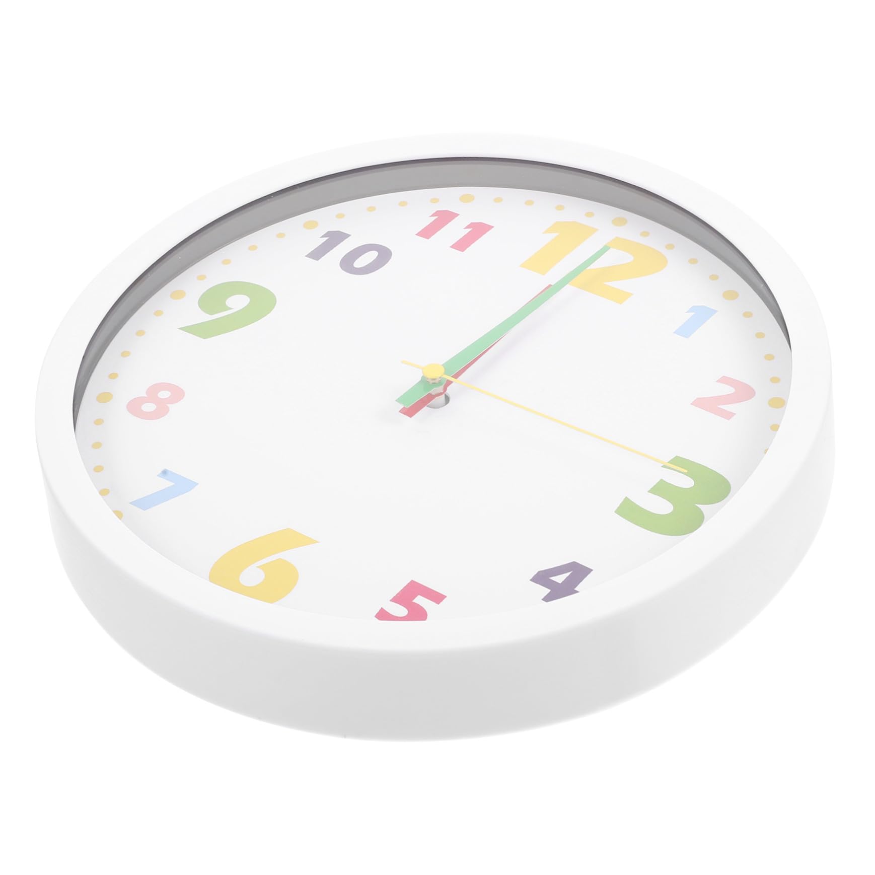 Holibanna Moderne Kinderwanduhr für Kinderzimmer und Wohnzimmer Cartoon Design Geräuschlos Einfache Installation Kunststoff und Metall Leise Lernuhr für Mädchen und Jungen