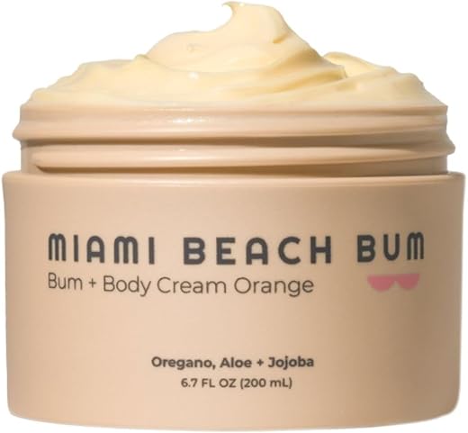 Miami Beach Bum, Bum + Body Cream, Daily Moisturizer For Total Skin Health, Body Acne Treatment, Razor Bumps, Keratosis Pi...