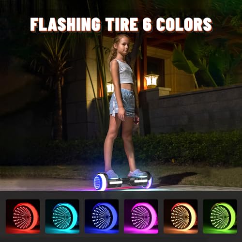 Image of SIMATE Scooter, Colorful LED Light-Up Wheels, Bluetooth Speakers and APP, Dual 250W Motors, 8.5 mph Max Speed & 8.5 Miles Max Range, Gifts for Kids Adults Girls Boys