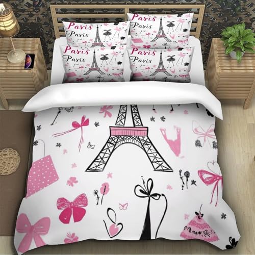 Housse de couette fermeture éclair parure de lit microfibre lit simple 140x200 - 5