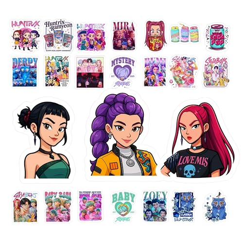90 Pcs K.pop Hunter Movie Demon Stickers - Aesthetic Stickers for Teens and Kpop Fans, Cute Vinyl Decals for Laptop, Phone, Water Bottle, Scrapbook...
