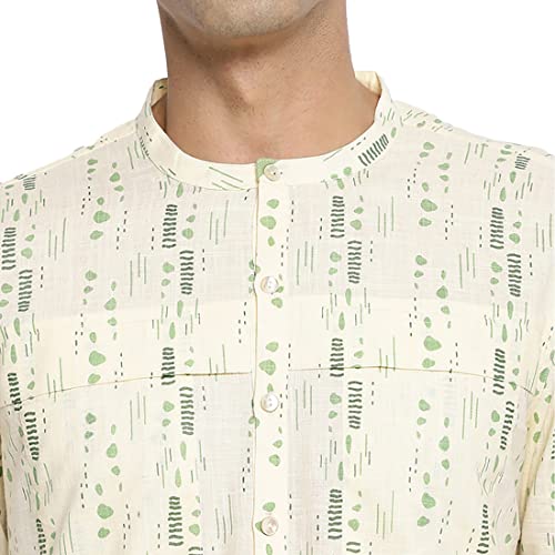 Image of Fabindia Men's Cotton Printed Slim Kurta