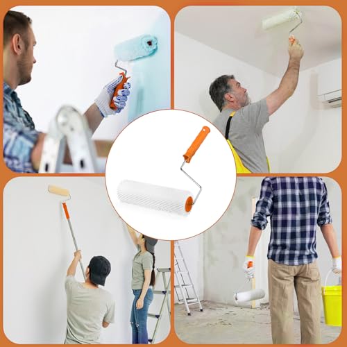 Stachelwalze Ausgleichsmasse, 23 cm Entlüftungswalze Stachellänge 14 mm Entlüftungsroller Kunststoff Nagelwalze Handstachelwalze Nagelrolle zur Entlüftung von Bodenbeschichtungen