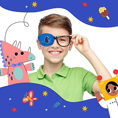 6 peças de tapa-olhos para crianças, meninas, meninos, colorido e macio para óculos, adesivos pregui