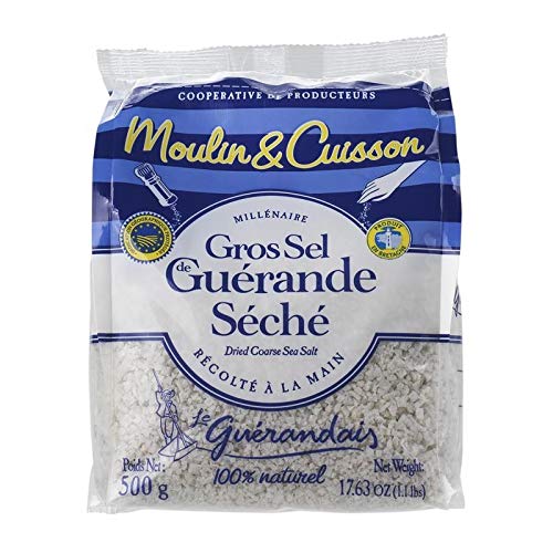 Le Guerandis – großes getrocknetes Salz, speziell für Mühle, Beutel 500 g, 4 Stück