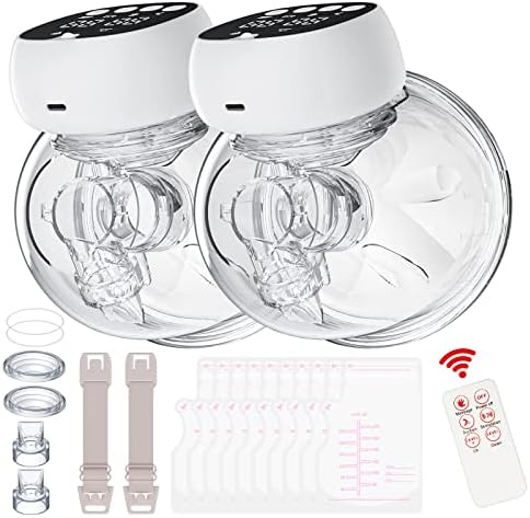 Breast Pump, Double Wearable Electric Breast Pump, Hands Free Breast Pump with 3 Modes &6 or 12 Levels, LCD Display, No Leakage & Low Noise 2 Pack