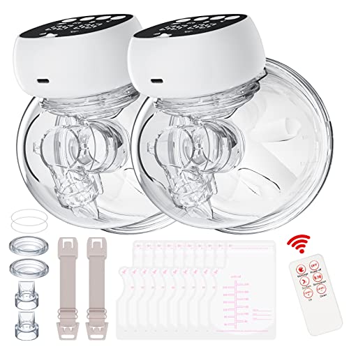 Image of Breast Pump, Double Wearable Electric Breast Pump, Hands Free Breast Pump with 3 Modes &6 or 12 Levels, LCD Display, No Leakage & Low Noise 2 Pack