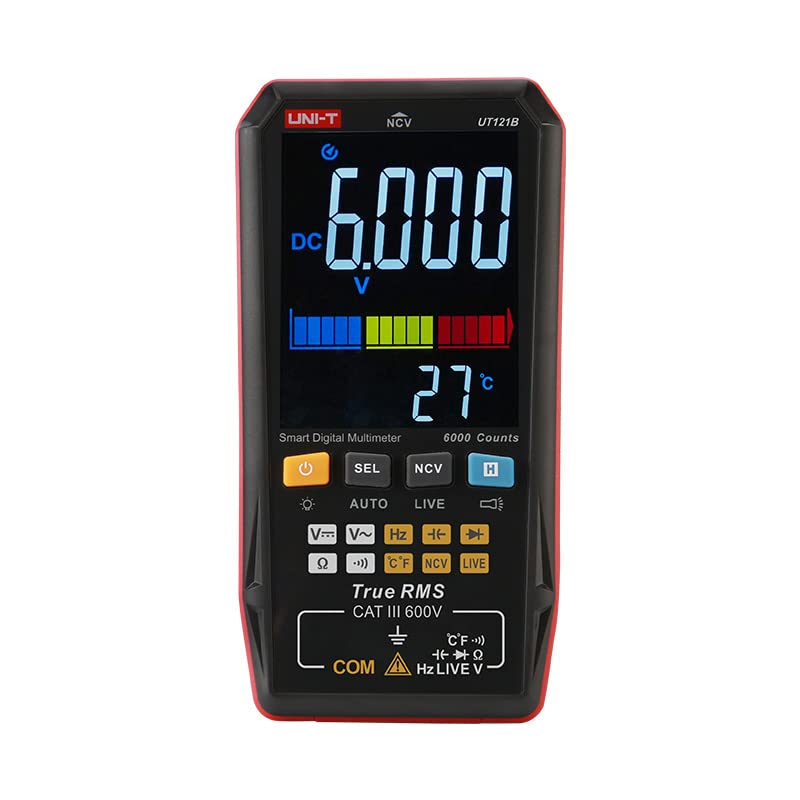 UNI-T Uni-Trend Multimeter clamp Meter UT121A UT121B UT122 : Mini Smart Digital Multimeter True RMS Voltage Frequency Dual Display NCV Live Auto Range 6199 Count Meter（UT121B）