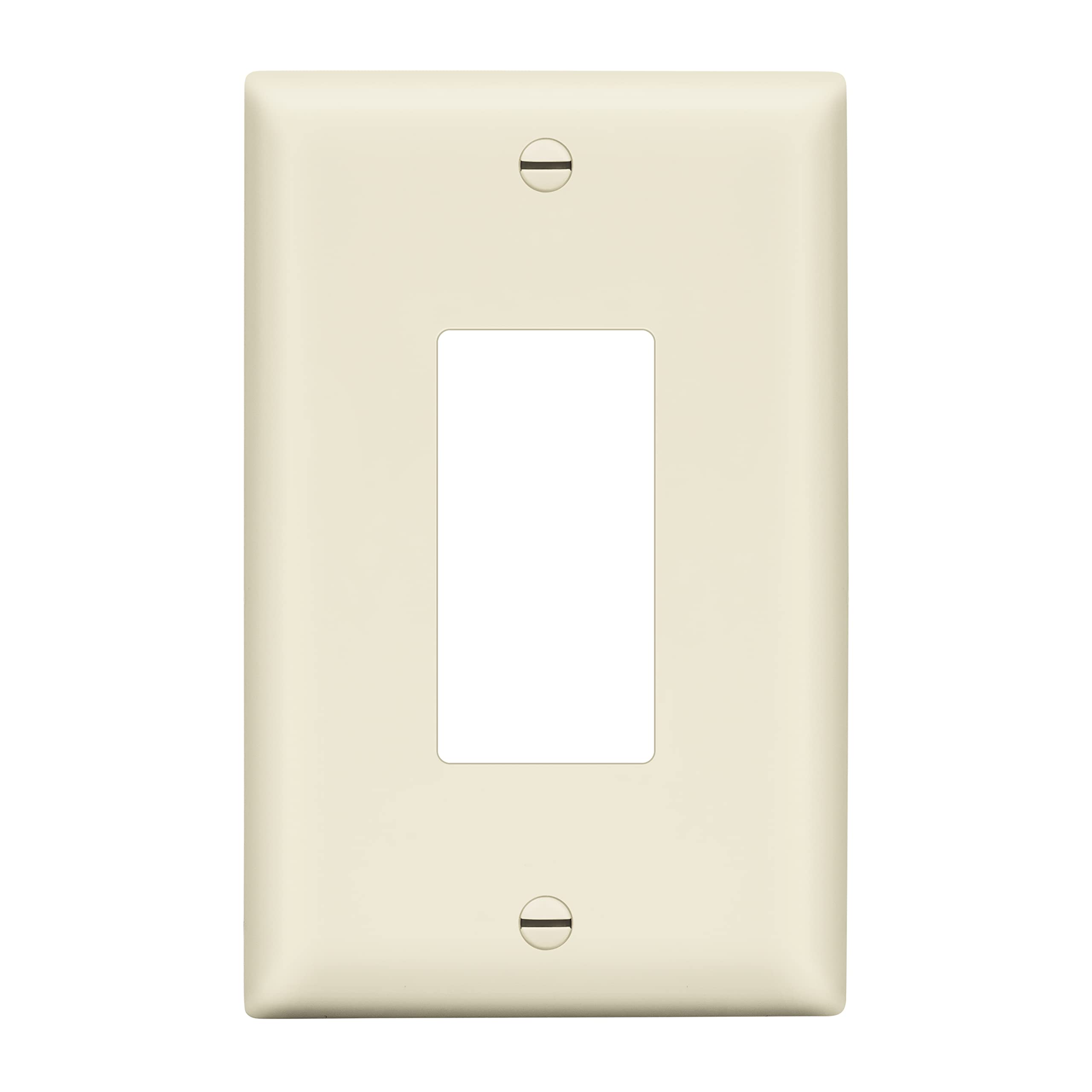LIDER Matte Finish Decorator Switch Cover, Decorator Receptacle Wall Plate, Mid-Size 1-Gang 4.88" x 3.11", Unbreakable Polycarbonate Thermoplastic, UL