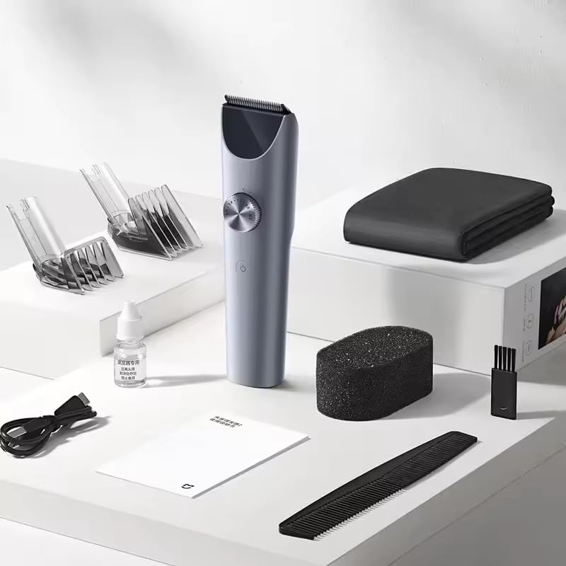 XIAOMI Haarschneidemaschine 2 Klingen aus Titanlegierung, doppelt beschichteter schwarzer Scherkopf für Männer, Koteletten, elektrischer Rasierer, kabellos, Haarschneidemaschine Barbierschneider, IPX7