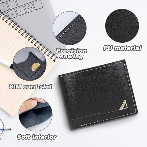 Mens Wallet, PU Leather Credit Card Holder Slim Wallet for Men and Boys, Portable Mens Bifold Wallet Men's Wallets With Multiple Card Slots for Cash, Credit Cards, Receipts (brown)3