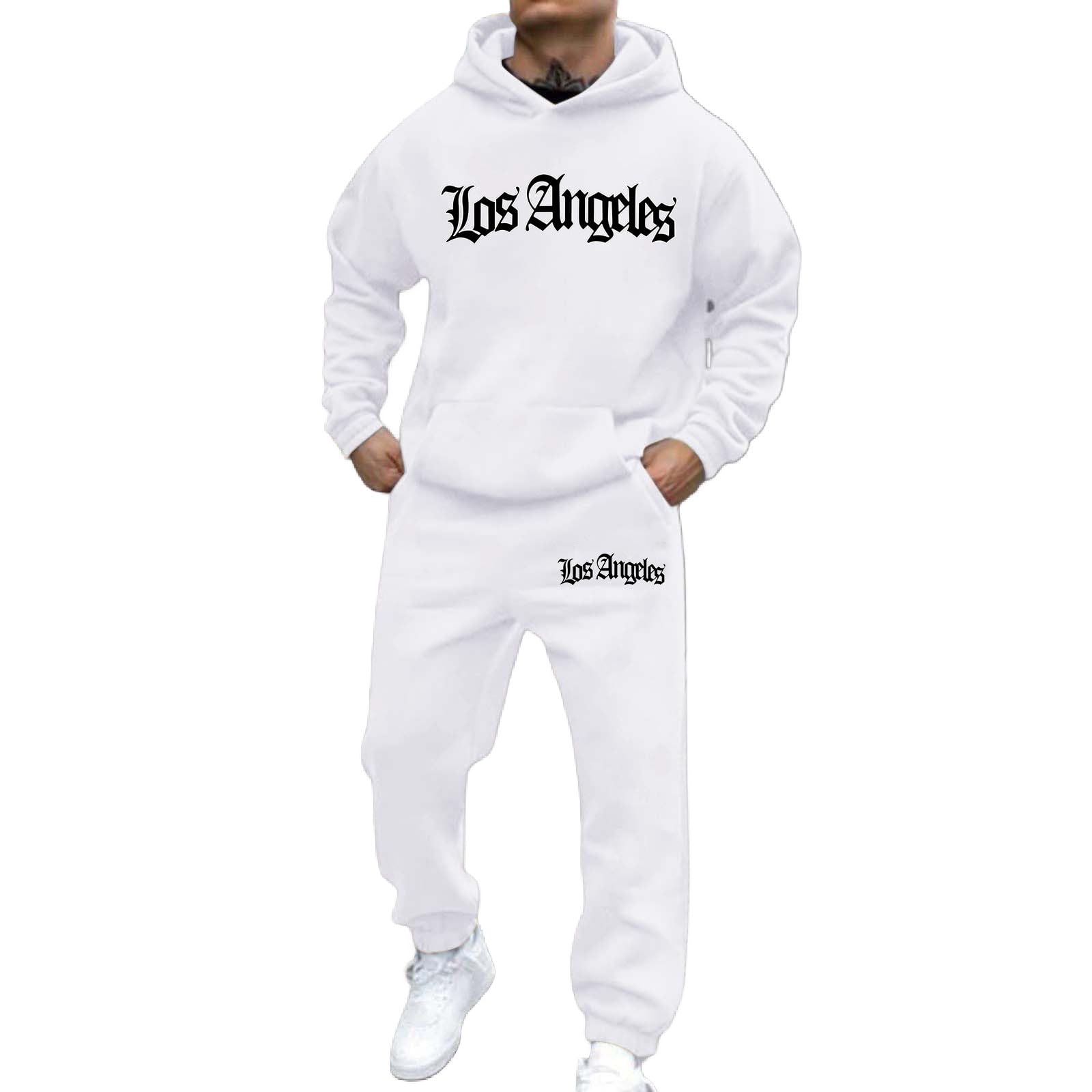 Générique Męski 2-częściowy zestaw bawełniany strój sportowy t-shirt szorty lato na co dzień wygodne lekkie miękkie oddychające na co dzień moda fitness jogging wypoczynek wakacje A54, biały, S