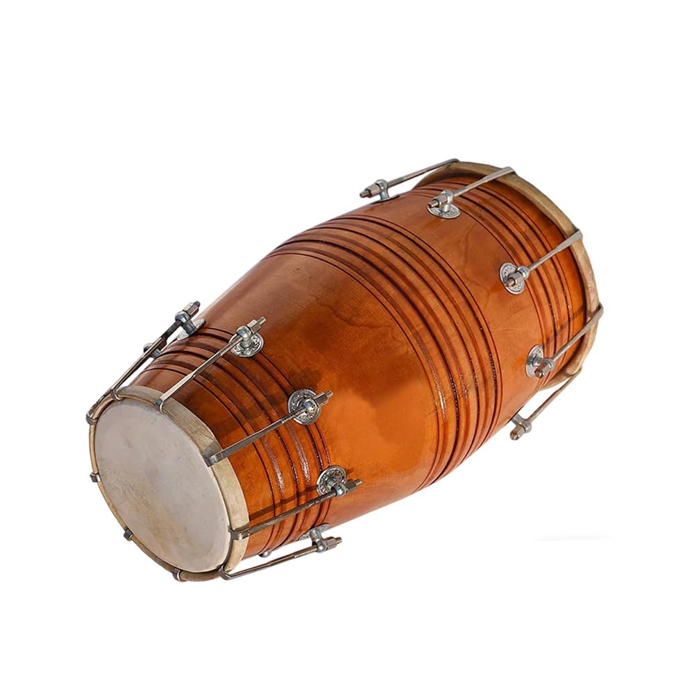 Tamburo Dora Indiano A Doppia Faccia Ovale, Lungo 45 Cm, Diametro 18 Cm, Inclusa Borsa Per Batteria,C