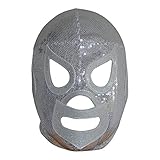 El Santo Semi-Professional Lucha Libre Mask Adult Size Luchador Wrestling Mask Silver Premium Quality Mascara de Luchador for Cosplay or Professional Wrestling
