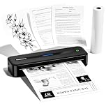 Phomemo M832 Portable Printer, 300dpi Thermal Printer A4 Compatible with Phone & Laptop, Wireless Inkless Printers for Home, Photo, Study, Business Trip, Bluetooth Monochrome Printer, Black