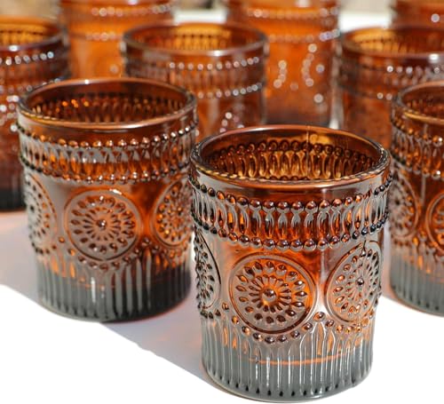 Vohocandle Conjunto de 12 suportes de velas castanhos para decoração de mesa de casamento, para festas e férias