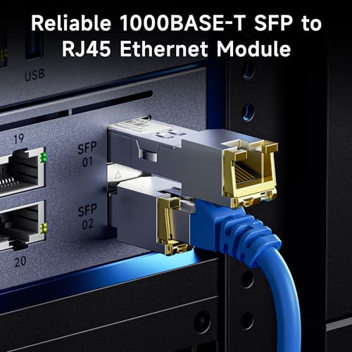 Image of Cable Matters 1000BASE-T Gigabit SFP to RJ45 Copper Ethernet Transceiver Module for Cisco, Ubiquiti, TP-Link, Netgear, MikroTik, and Supermicro Equipment