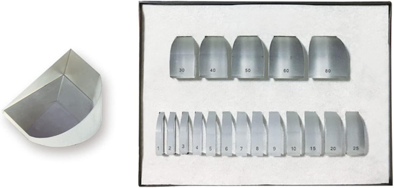 NICHOY Ophthalmic Instruments Loose Prism Set for Optometry with Leather Outer Box,Ophthalmic Prism,Quantitative Inspection of Optical Glass Strabismus(Color:A,Size:18pcs)