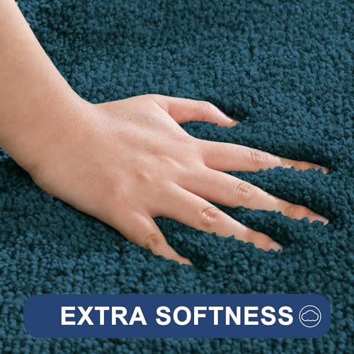Image of Flooring India Co Newman Rectangular Bath Mat 2500 GSM Super Soft Microfiber Anti Skid Slip Water Absorbent Bathroom Mats for Bedroom, Home, Door (60x90 cm, Teal)