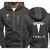 NHTZLEMEN Capucha Informales, para Tesla Model S/3/Y Ligeras Cómodas Top Cárdigan De Manga Larga con Cremallera Abrigos Tops Deportivos,XL-B