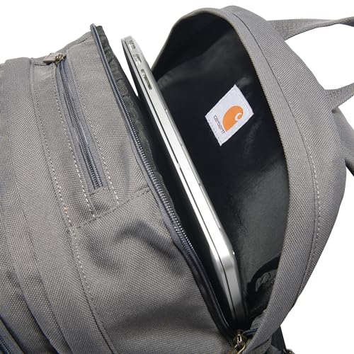 Carhartt 35L Triple-Compartment Backpack, Durable Pack with Laptop Sleeve and Duravax Abrasion Resistant Base, Grey - Image 3