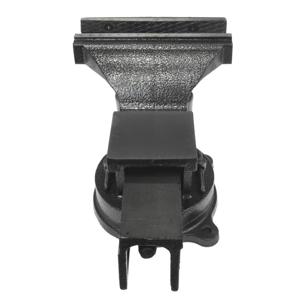 REXXER Schlosser-Schraubstock 200 mm drehbar aus Gusseisen | 200 mm Backenbreite, 360° drehbar, Mit Amboss, Austauschbare Spannbacken, Aus Gusseisen