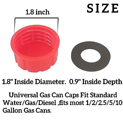 5 Gallon Gas Can Caps,Coarse Thread Gas Cap For Gasoline, Portable Gas Tank, 5+ Gallon Plastic and Metal Gas Cans Replacement Lid (Pack of 4)