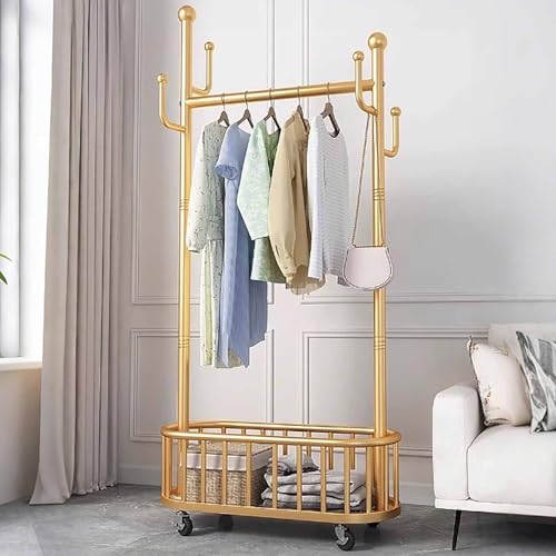 Portant à vêtements avec panier de rangement compact pour studio et dressing - 2