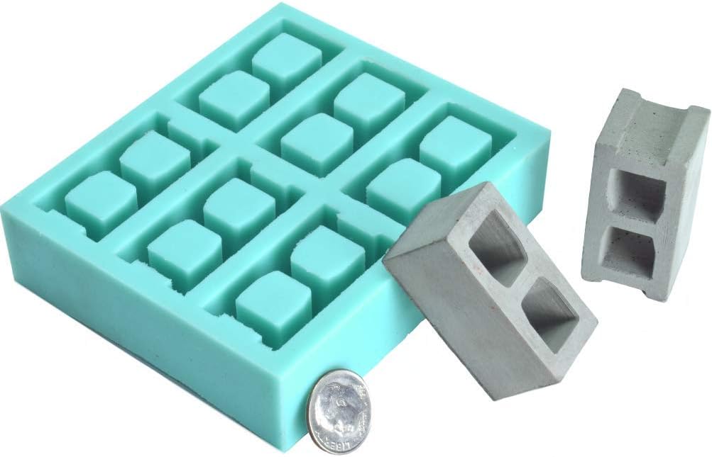Acacia Grove Miniature Cinder Block Mold, Silicone Rubber (1:10 Scale)