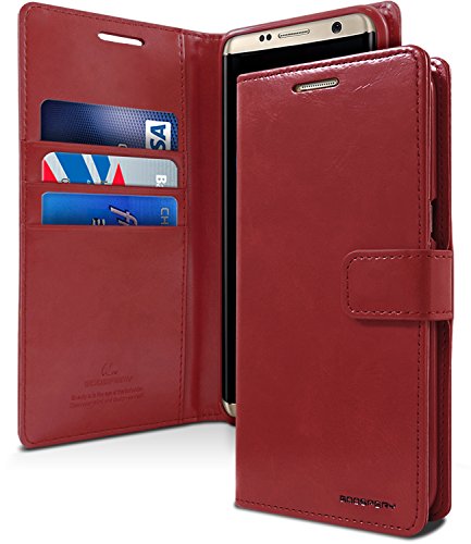 GOOSPERY Blue Moon Wallet for Samsung Galaxy S9 Plus Case (2018) Leather Stand Flip Cover (Wine)