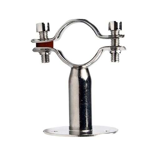 Miniatura 3 de 1PCS 12mm-89mm Tube OD Stainless Steel Pipe Clamp Clip Support Bracket with Base Plate Pole Length 50mm100mm150mm(32-34mm L100mm)