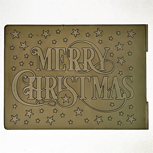 DDOUJOY Words Merry Christmas Star Background Plastic Embossing Folders for Card Making Scrapbooking and Other Paper Crafts 2101046