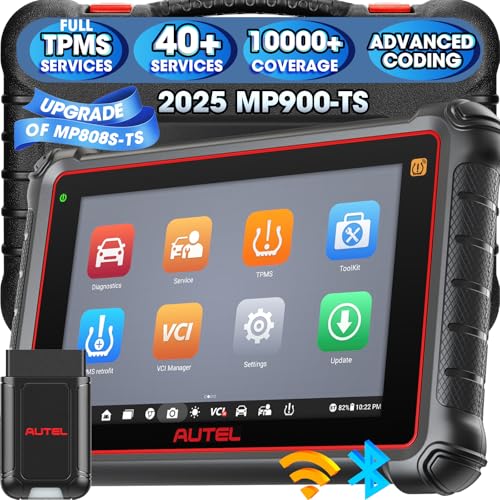 Autel MaxiPRO MP900-TS Scanner: 2025 TPMS Diagnostic Tool MP900TS Upgraded of MK808S-TS/MK900-TS, Android 10.0, 40+ Services, Advanced ECU Coding as MS906PRO-TS, CANFD & DOIP, Active Test