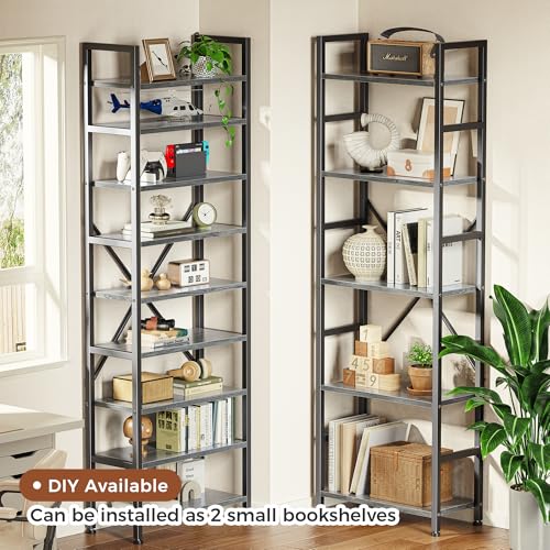 Image of SUPERJARE Triple Bookshelf, Bookcase with 14 Open Display Shelves, Wide Book Shelf Book Case for Home & Office, 5 Tier, Grey