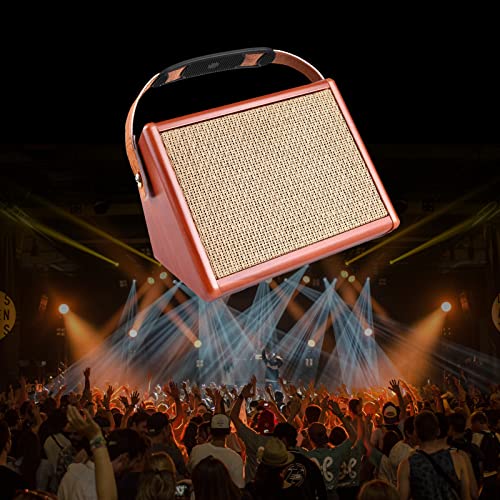 Amplificador de guitarra, AC-15 15 W, amplificador de guitarra acústica portátil, altavoz BT con entrada de micrófono, soporta volumen, graves, control de agudos, efecto de reverberación, batería - imagen 6