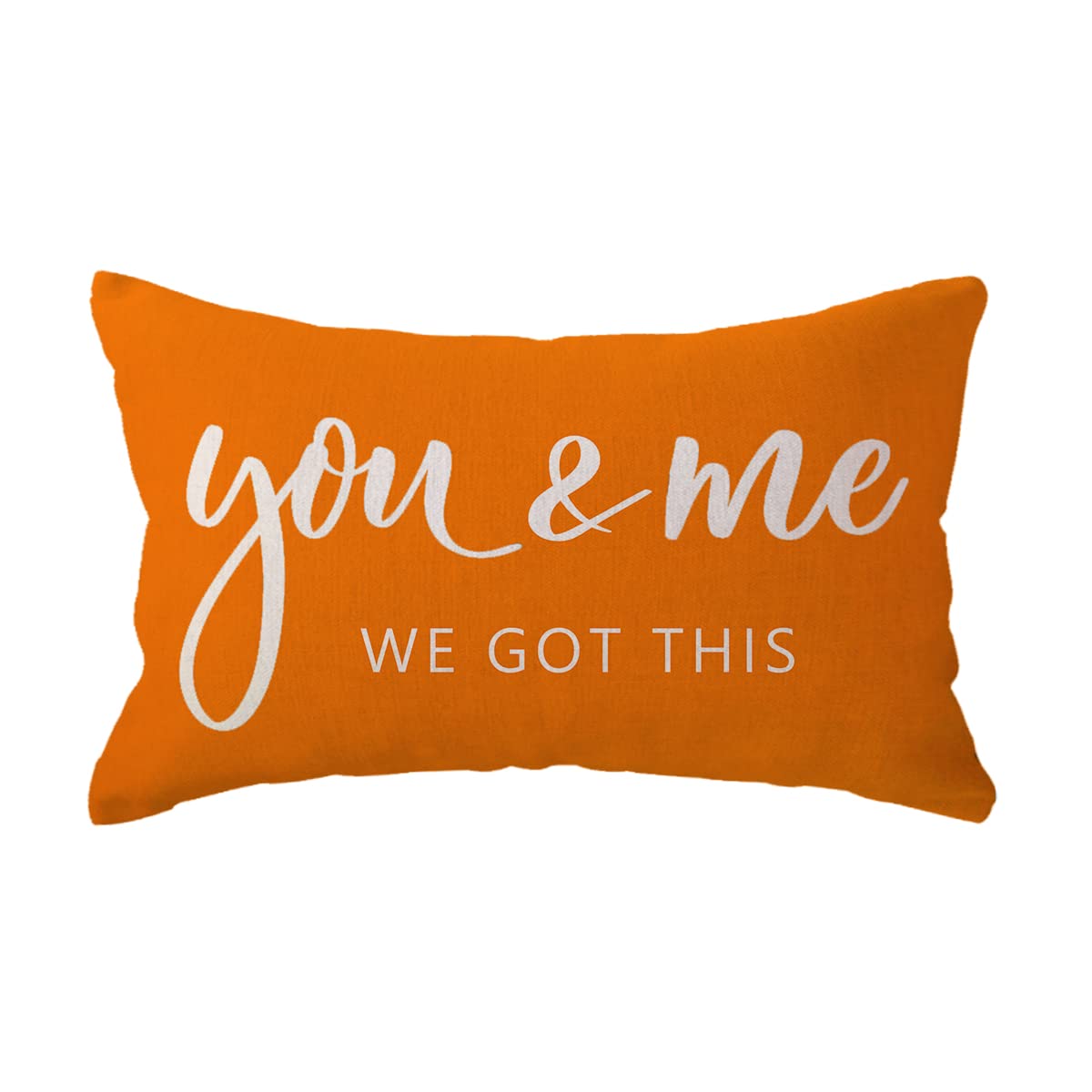 ULOVE LOVE YOURSELFYou & Me We Got This Lumbar Throw Pillow Covers Farmhouse Decorative Pillow Cases 12 x 20 Inch for Sofa Bed Couch(Orange)