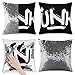 4PCS Funda de cojín Decorativa Fuente Negra Funk Flip Lentejuelas Brillo Colores Dobles Funda de Almohada Decorativa Cuadrado Interesante 40x40cm (Plata)