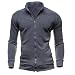 Produktbild Dasongff Herren Sweatjack, Herren Herbst Winter Freizeit Sport Sweatjacke Reißverschlus Tops Jacket Mantel (M, Dunkelgrau)