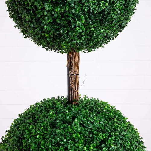 Image of Nearly Natural 7ft UV Resistant Artificial Triple Ball Boxwood Topiary Tree (Indoor /Outdoor)