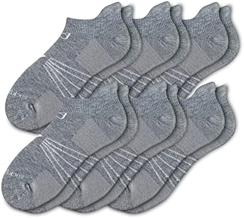 Socks Daze Warm Grey Wool Blend Socks for Women Walking, Mens Half Cushion Elastic Top Athletic Sport Low Cut Fuzzy Fancy Wool Boot Socks, 6 Pairs Light Grey, Medium