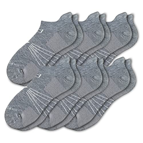 Socks Daze Warm Grey Wool Blend Socks For Women Walking, Mens Half Cushion Elastic Top Athletic Sport Low Cut Fuzzy Fancy Wool Boot Socks, 6 Pairs Light Grey, Medium #TOP26