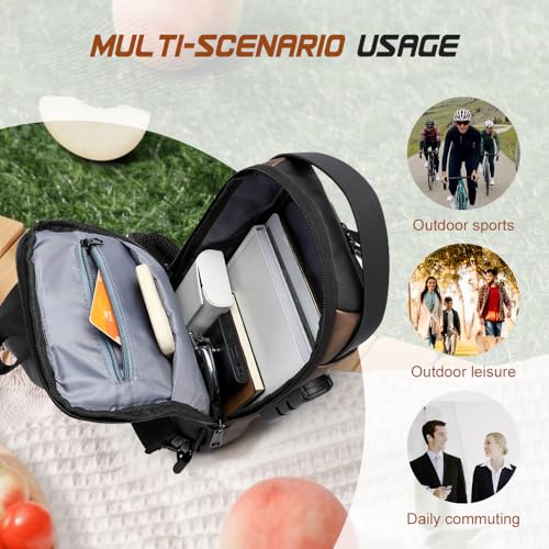Anti-Theft Unisex Crossbody Sling Bag, Large Capacity Waterproof Travel Crossbody Bags, Pu Leather Shoulder Sling Bags4