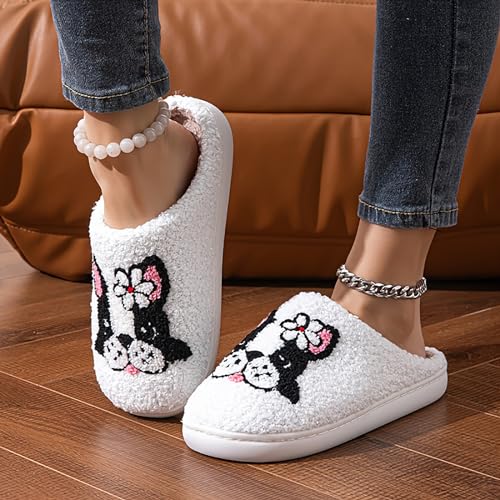 Image of Women's Men's Cute Frog Slippers Fuzzy Memory Foam Kawaii Cartoon Animal Slippers Winter Warm Fluffy Shoes