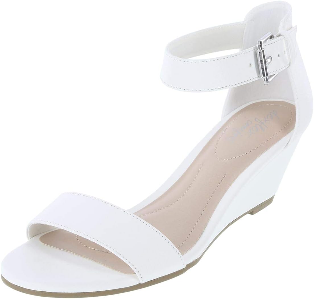 White Women's Paige Wedge Sandal 5.5 Regular