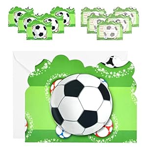 Lot de 12 Cartes d’invitation avec 12 Enveloppes, Carte d’invitation Anniversaire Garçon, Invitations de Fête à Thème…