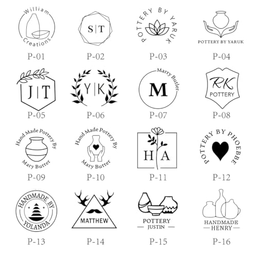Custom Pottery Stamp, Stamp for Clay, Ceramic Stamp, Acrylic Stamp for Soap, 12mm Thick BrassPottery Makers Mark, Gifts for Pottery Maker - Thumbnail 2