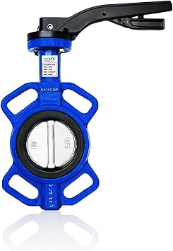 UNOX (DN50) Wafer Type 2 inch Butterfly Valve Iron Disc, EPDM Gasket, PN16, Nickel Plated Ductile Iron Body Flow Control Valve for Industrial Systems