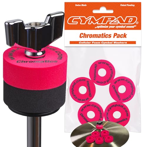Cympad Rot Chromatics Foam Cymbal Pad Set - High-Density Memory Foam Unterlegscheiben für verbesserten Klang & Haltbarkeit, passend für alle Beckenständer - 40/15mm
