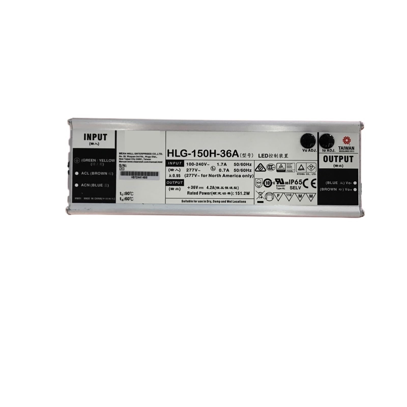 BFSYDLUJ HLG-150H HLG-150H-12A HLG-150H-15A HLG-150H-24A HLG-150H-36A HLG-150H-48A 150W Constant Voltage + Constant Current(HLG-150H-36A)