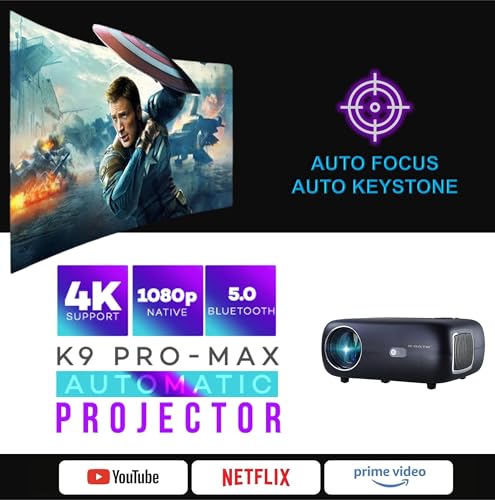 E Gate K9 Pro-Max (Upgraded) Automatic Projector, 13500 Lumens & 750fc | Full HD 1080p Native | Auto Focus + Auto Keystone | 534cm Max Screen |... - Image 2